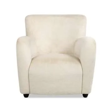 Stylish Curved Arm Accent Chair in Luxurious Faux Fur