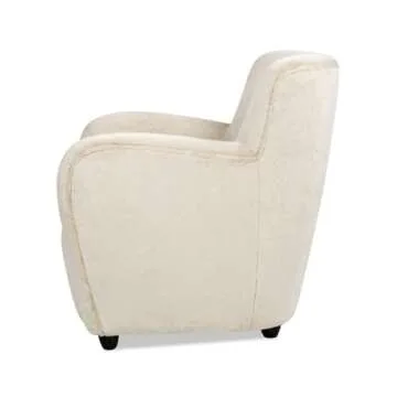 Stylish Curved Arm Accent Chair in Luxurious Faux Fur