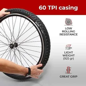 Fincci Pair 29 x 2.25 Inch Bike Tires 57-622 Foldable 60 TPI with Nylon Protection for Mountain Enduro Gravel MTB Hybrid Bicycle - Pack of 2 29x2.25 Tire