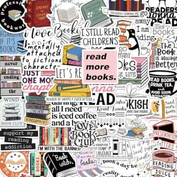 Bookish Stickers,Book Stickers for kindle,Laptop Computer Phone Water Bottle Stickers Book Lover Gif...