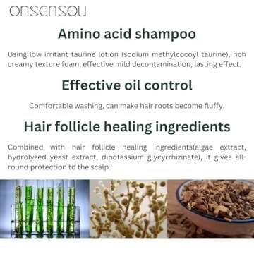 ONSENSOU Hair Conditioner with Hot Spring Yeast & Green Algae Extract, Amino Acid & Mint Infused, Hydrating & Refreshing Scalp Treatment for Damaged Hair, Oil Control & Repair, Organic, 10.1 fl Oz