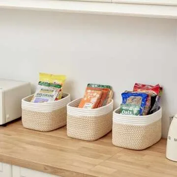 Stylish Cotton Rope Storage Baskets for Home Organization