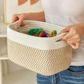 Stylish Cotton Rope Storage Baskets for Home Organization