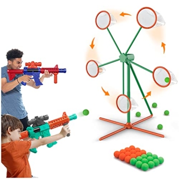 Shooting Games Toys for Fun and Active Kids - Includes Moving Target and Foam Balls
