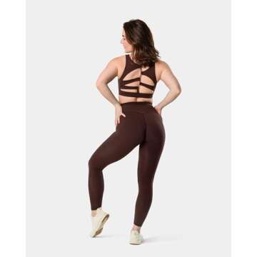 Kamo Fitness Featherlite Nora High Impact Sports Bras for Women - High Neck Workout Crop Top with Bu...