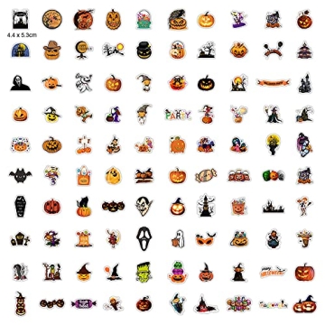 100PCS Unique Halloween Stickers for Parties and Crafts