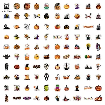 100PCS Unique Halloween Stickers for Parties and Crafts