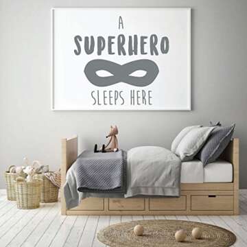 Children's Room Wall Decal - A Superhero Sleeps Here - Boys Bedroom Decoration, Playroom or Nursery ...