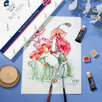 Paul Rubens Quality Watercolor Paper - 100% Cotton, 40 Sheets