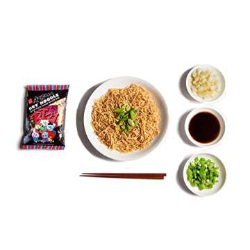 A-Sha x BT21 8-Pack Street Style Variety Ramen Noodles, Air-Dried Dan Dan Noodles with Dream Team Scallion & BT21 Sauce, 4 servings each flavor
