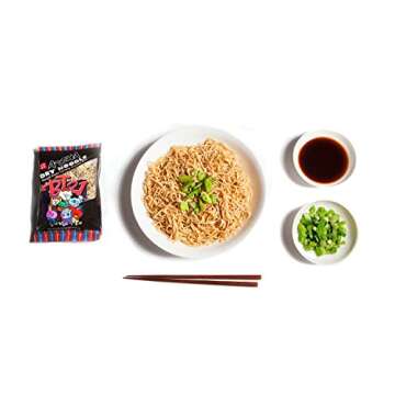 A-Sha x BT21 8-Pack Street Style Variety Ramen Noodles, Air-Dried Dan Dan Noodles with Dream Team Scallion & BT21 Sauce, 4 servings each flavor