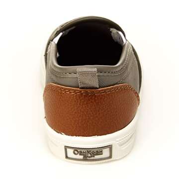 OshKosh B'Gosh Boy's Qiano Slip-On Sneaker, Grey, 5 Toddler