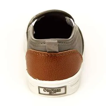 OshKosh B'Gosh Boy's Qiano Slip-On Sneaker, Grey, 5 Toddler