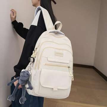 Cute Aesthetic Backpack Girls Backpack for School Large Capacity Bookbags College Backpack for Stude...