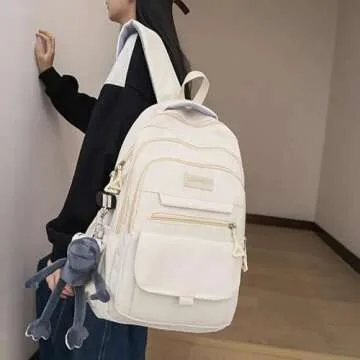 Cute Aesthetic Backpack Girls Backpack for School Large Capacity Bookbags College Backpack for Stude...