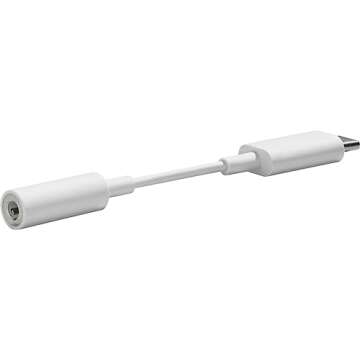 Google USB Type C to 3.5mm Headphone Adapter Pixel, XL, Pixel 2, XL, Pixel 3, Pixel 3XL, Other USB Type-C Phones - White