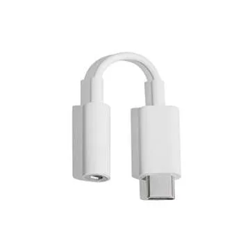 Google USB Type C to 3.5mm Headphone Adapter Pixel, XL, Pixel 2, XL, Pixel 3, Pixel 3XL, Other USB Type-C Phones - White