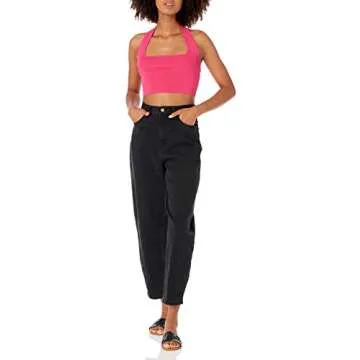 Shop The Drop Hot Pink Fitted Halter Sweater Bralette
