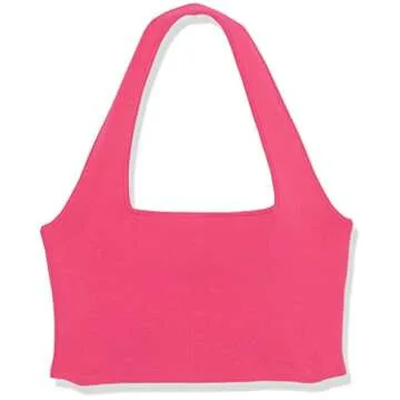 Shop The Drop Hot Pink Fitted Halter Sweater Bralette