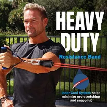 Bodylastics PRO Series Resistance Band Set - 7 Bands, Handles, Ankle Straps, Door Anchor, Carry Bag Heavy-Duty Stretch Exercise Bands-Patented Clips and Snap Reduction Tech (280 LBS Max Tension)