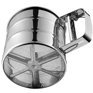 Rondauno Stainless Steel Flour Sifter - Effortless One-Hand Sifting for Baking