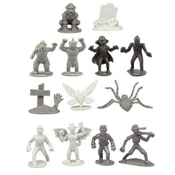 Monster Action Figure Set- 100pc Horror Toy Figure - from Dracula to Frankenstein to Giant Spiders- ...
