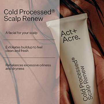 Act+Acre Cold Processed Scalp Renew Treatment with Salicylic Acid and Peppermint - Scalp Exfoliating Mask for Itchy Scalp, Dry and Oily Hair - Plant Based Anti Dandruff Treatment (1.2 Fluid Ounces)