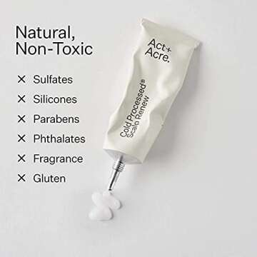 Act+Acre Cold Processed Scalp Renew Treatment with Salicylic Acid and Peppermint - Scalp Exfoliating Mask for Itchy Scalp, Dry and Oily Hair - Plant Based Anti Dandruff Treatment (1.2 Fluid Ounces)