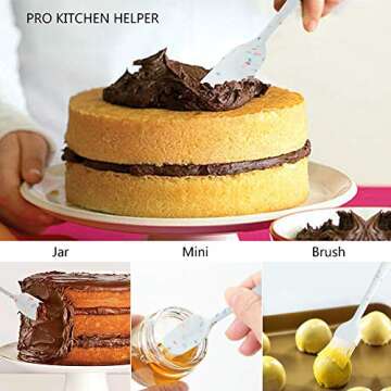 Shebaking Silicone Spatula Set 6 Piece Heat Resistant Rubber Spatulas Set for Baking Cooking and Mix...