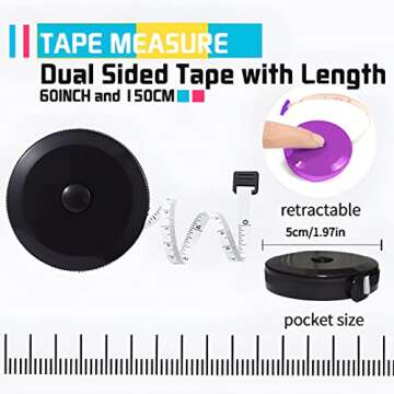 Tape Measure, Measuring Tape for Body Measurements Retractable, Tailor Sewing Medical Craft Cloth Fa...