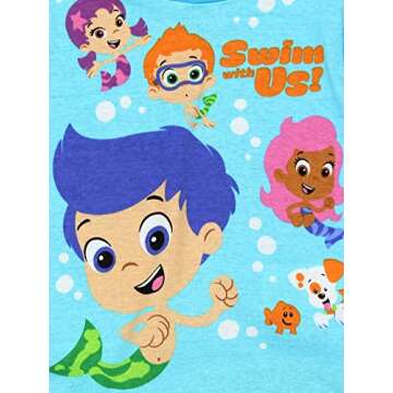 Nickelodeon Bubble Guppies Toddler Boy's Girl's 2 Piece Long Sleeve Cotton Pajamas Set (3T, Blue)