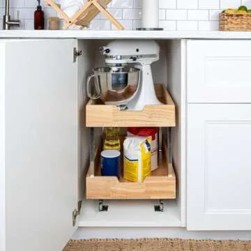 Durable 2 Tier Pull Out Cabinet Organizer for Kitchen
