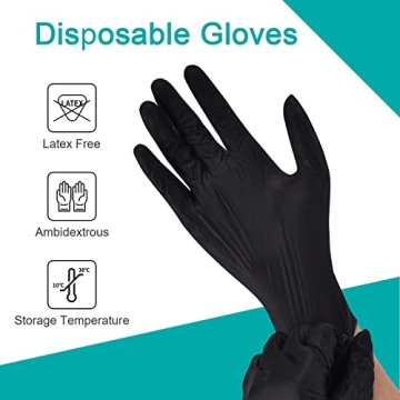 Schneider Black Vinyl Exam Gloves for Safe Cooking and Cleaning