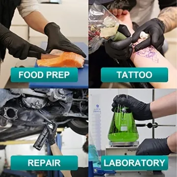 Schneider Black Vinyl Exam Gloves for Safe Cooking and Cleaning