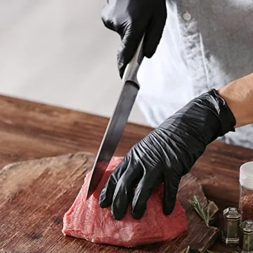 Schneider Black Vinyl Exam Gloves for Safe Cooking and Cleaning