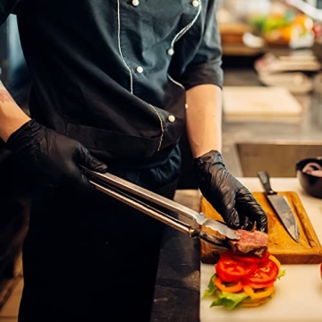 Schneider Black Vinyl Exam Gloves for Safe Cooking and Cleaning