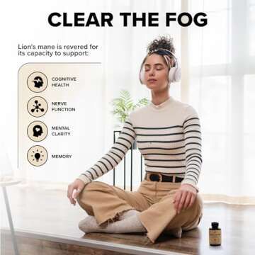 Lions Mane Supplement Capsules with Turkey Tail – Nootropic Brain Fog, Focus, Memory, Nerve Function, & Immune Support Supplement – Non-GMO 1200 Mg Lions Mane Mushroom Supplement, 120 Caps.