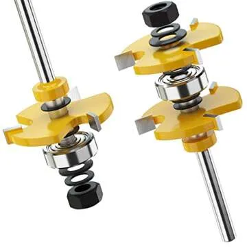 Premium Tongue and Groove Router Bit Tool Set for Woodworking