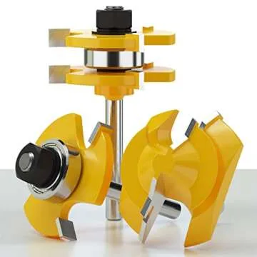 Premium Tongue and Groove Router Bit Tool Set for Woodworking