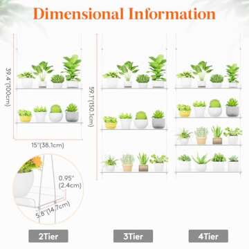 Lifewit 3-Tier Adjustable Acrylic Plant Shelf