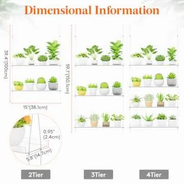 Lifewit 3-Tier Adjustable Acrylic Plant Shelf