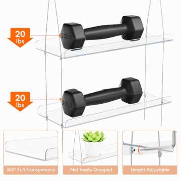 Lifewit 3-Tier Adjustable Acrylic Plant Shelf