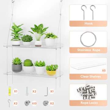 Lifewit 3-Tier Adjustable Acrylic Plant Shelf