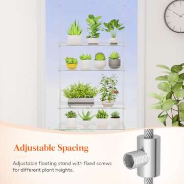 Lifewit 3-Tier Adjustable Acrylic Plant Shelf