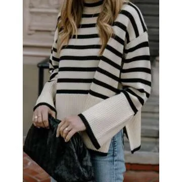 Gyrans Women's Casual Oversized Knit Pullover Sweater