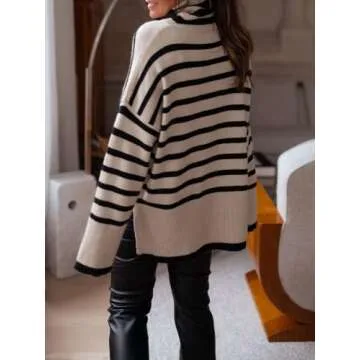 Gyrans Women's Casual Oversized Knit Pullover Sweater