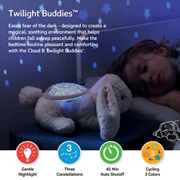 Cloud b Calming Nightlight Star Projector | Gentle Brightness | 3 Colors | 3 Constellations | Auto-S...