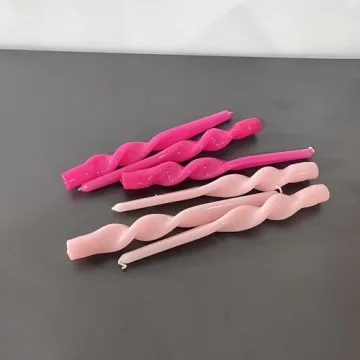 PAMELIFE Spiral Taper Candles Set of 6 Twisted Designs