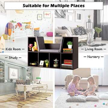 HONEY JOY Kids Reading Nook Organizer for Playroom