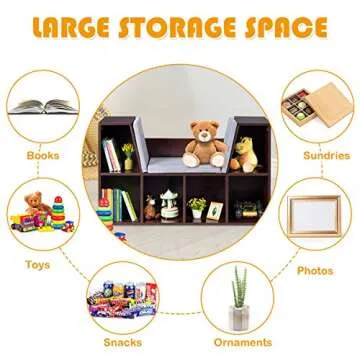 HONEY JOY Kids Reading Nook Organizer for Playroom